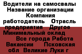 Водители на самосвалы › Название организации ­ Компания-работодатель › Отрасль предприятия ­ Другое › Минимальный оклад ­ 45 000 - Все города Работа » Вакансии   . Псковская обл.,Великие Луки г.